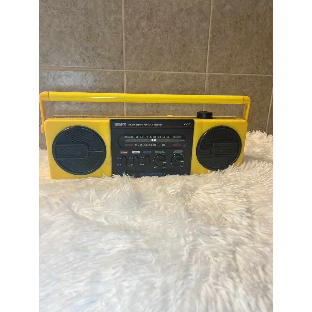 Yellow Portable AM/FM Stereo Radio Boombox